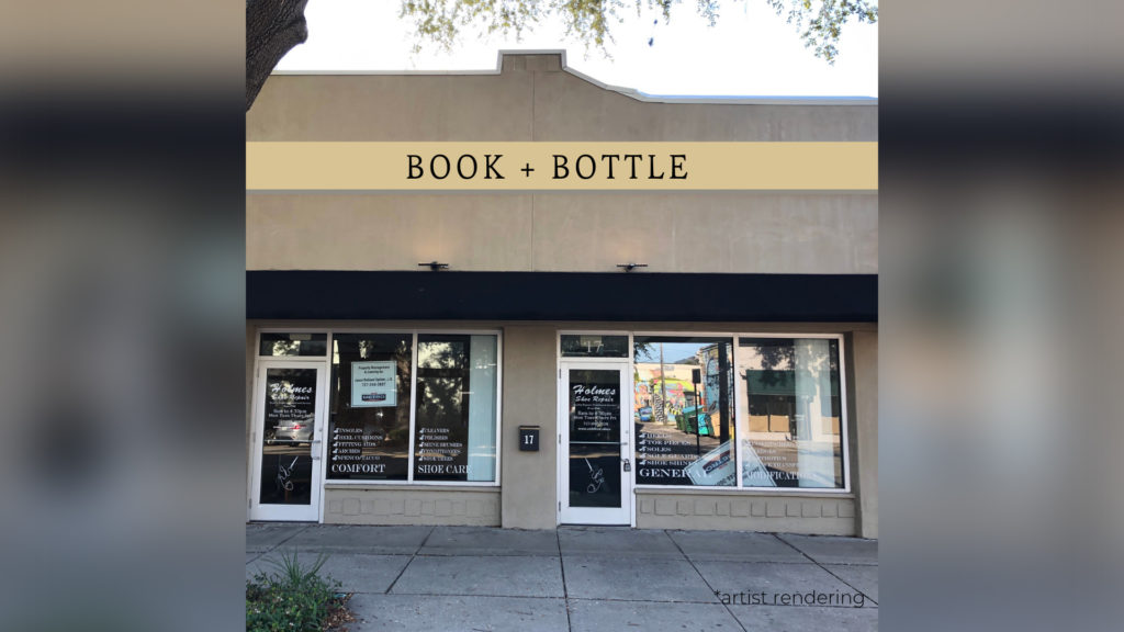 Storefront of Book + Bottle