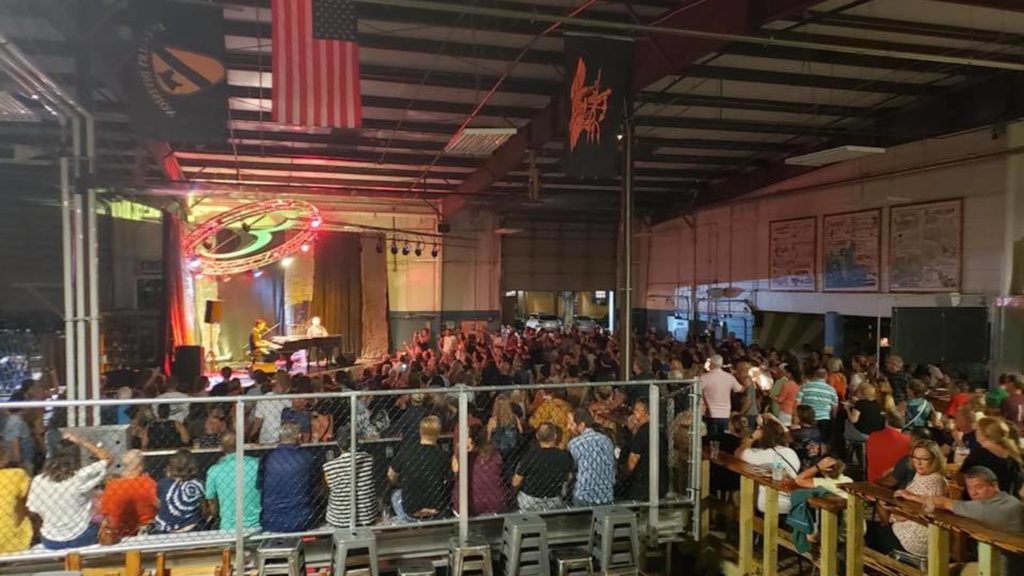 Photo of a party at a brewery