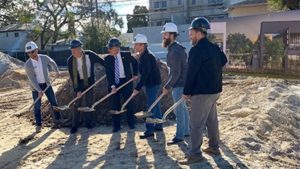 Brewers dig up dirt at a groundbreaking ceremony