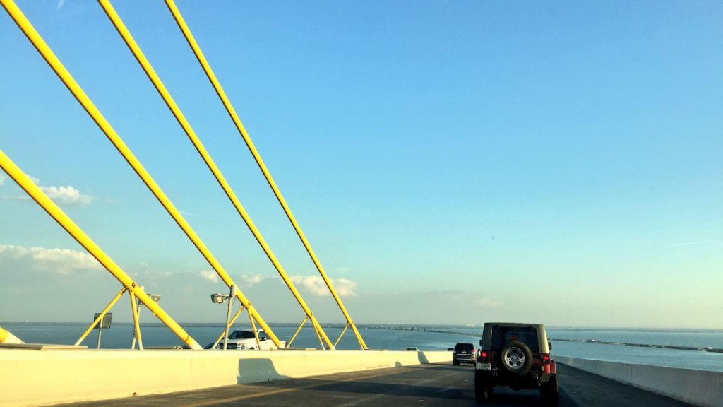 Photo on top of the Skyway Bridge in Tampa Bay
