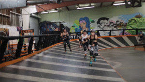 Roller Derby team practicing