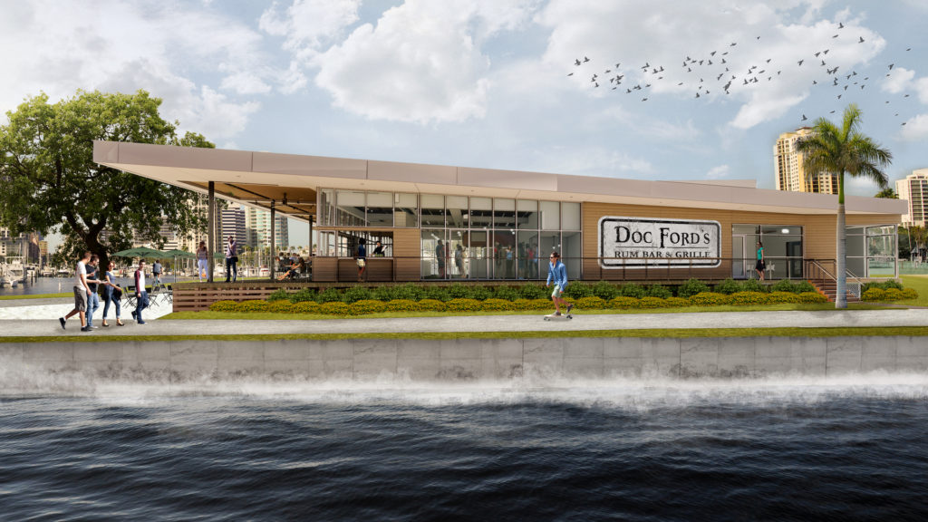Rendering of a waterfront rum bar opening on the St. Pete Pier