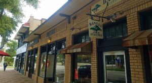 Brick exterior of a coffee shop/cafe