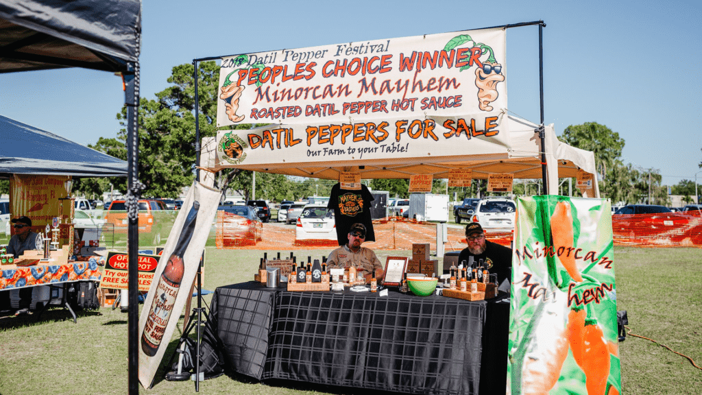 Photo of a hot sauce vendor at Pepper Fest