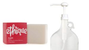 Image of eco-friendly soap and gallon with pump