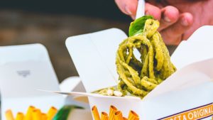 Image of linguini on a fork