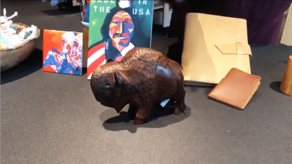 Sculpture of a bison
