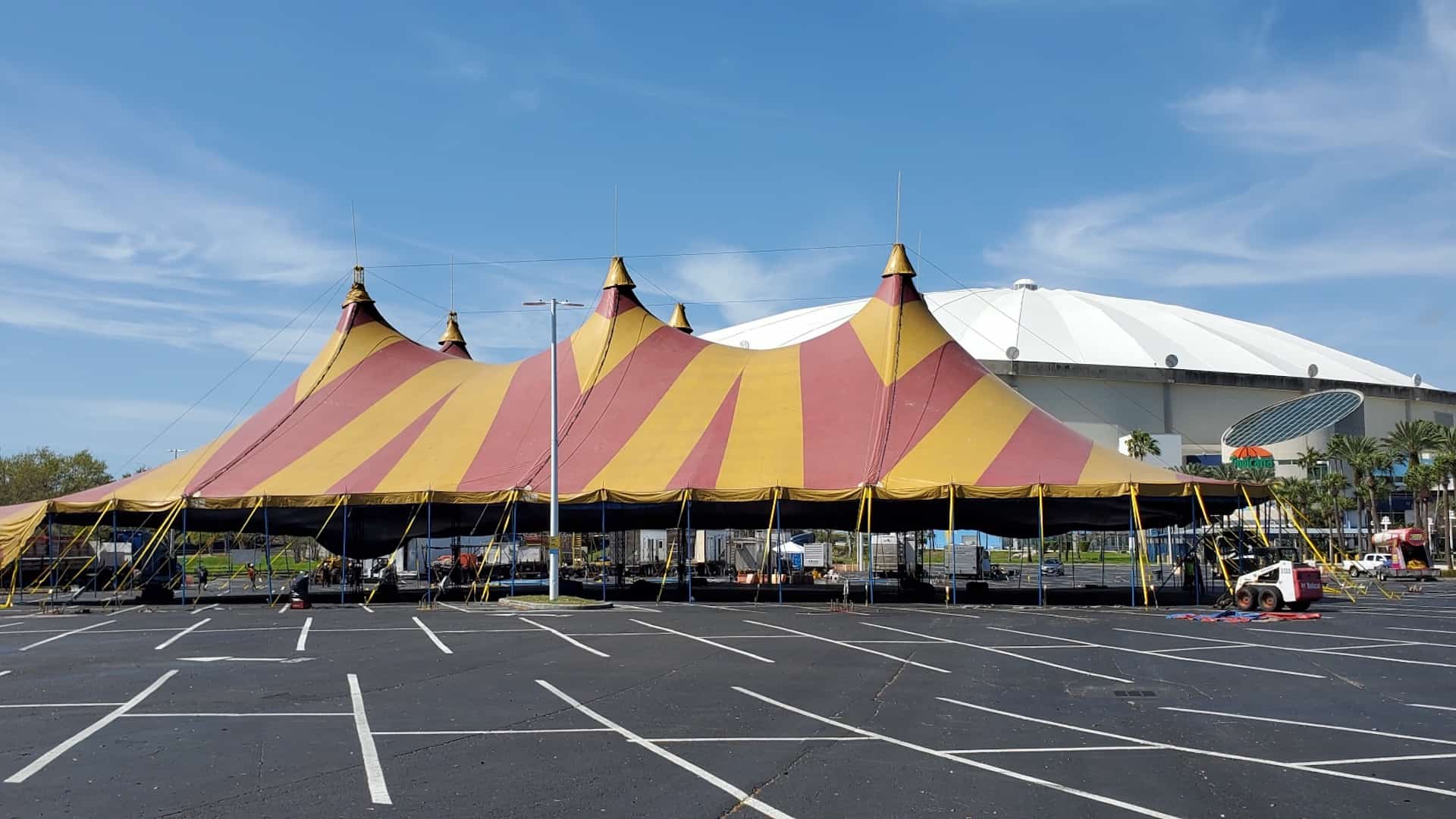 Garden Bros Circus is taking place in the Tropicana Field parking lot