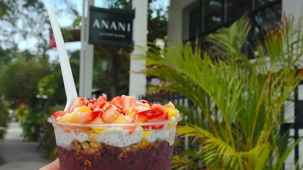 A custom blended acai bowl from Anani Bistro