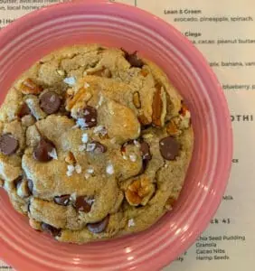 Warm, gooey, and loaded with semisweet chocolate, Anani's "Chocolate Chip Walnut Cookie" is a must try.