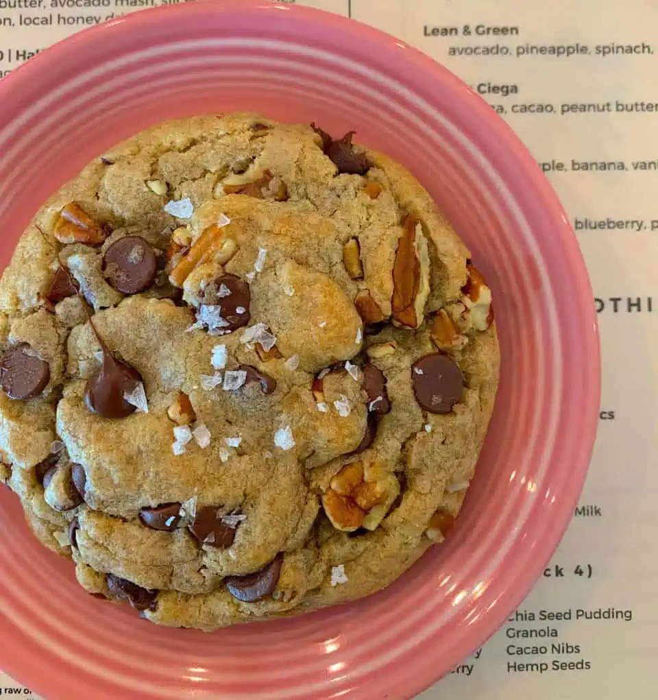 Warm, gooey, and loaded with semisweet chocolate, Anani's "Chocolate Chip Walnut Cookie" is a must try.