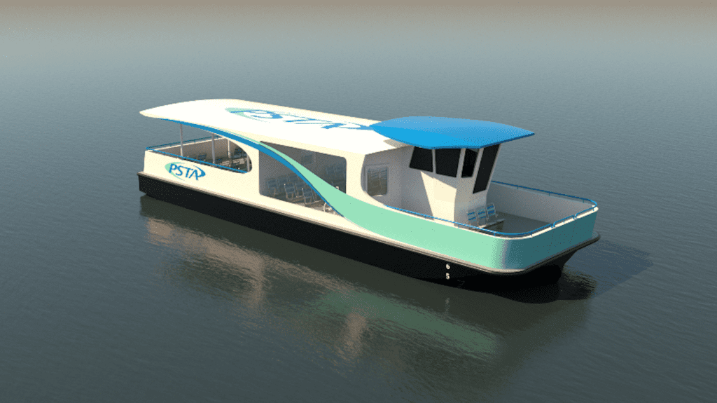 rendering of a ferry in the water