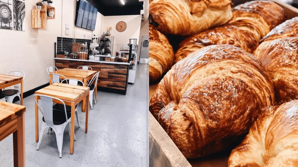 Croissants and the interior of Flip