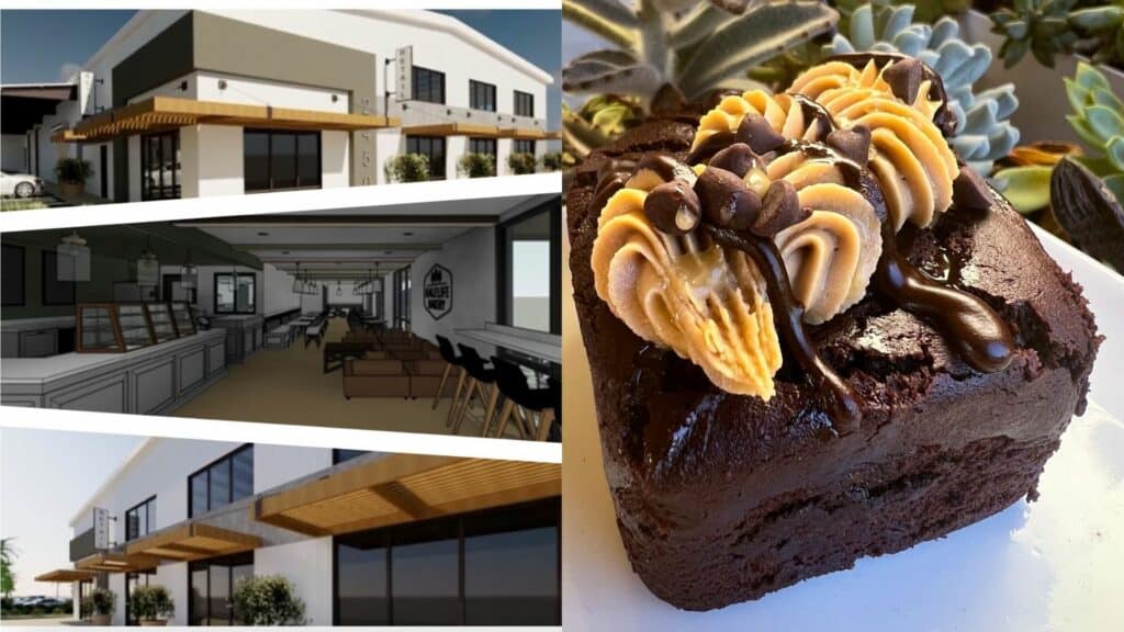 Renderings of the bistro, and a brownie