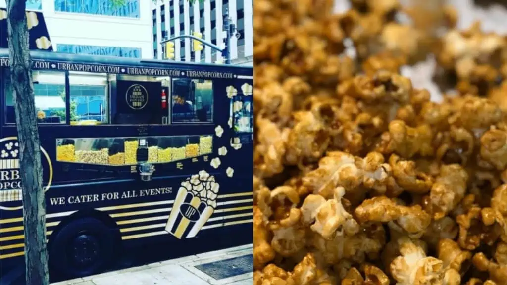 The Urban Popcorn truck, and caramel popcorn