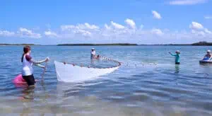 Participants cleaning at Clam Bayou