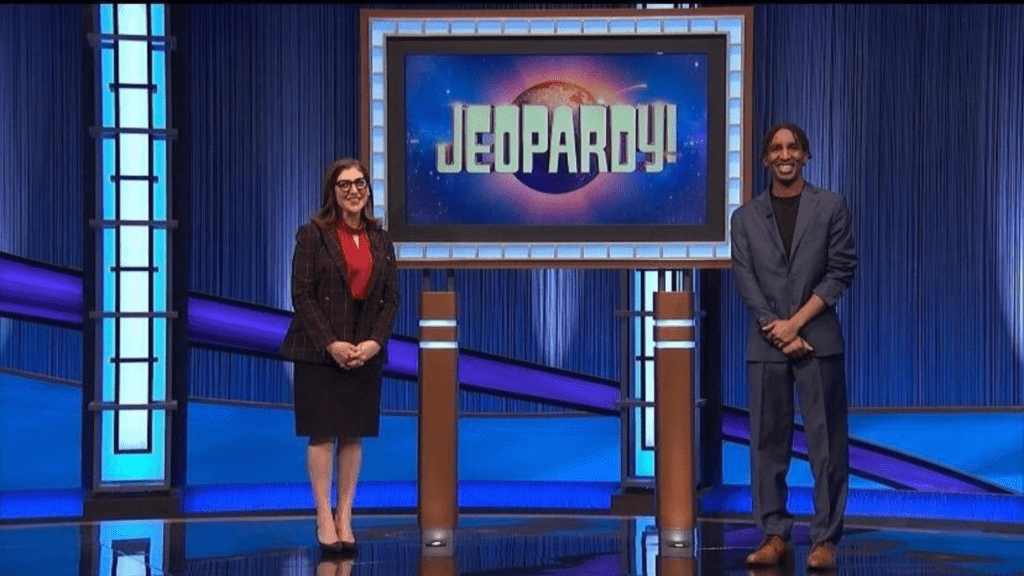 Karim Oliver on the Jeopardy set