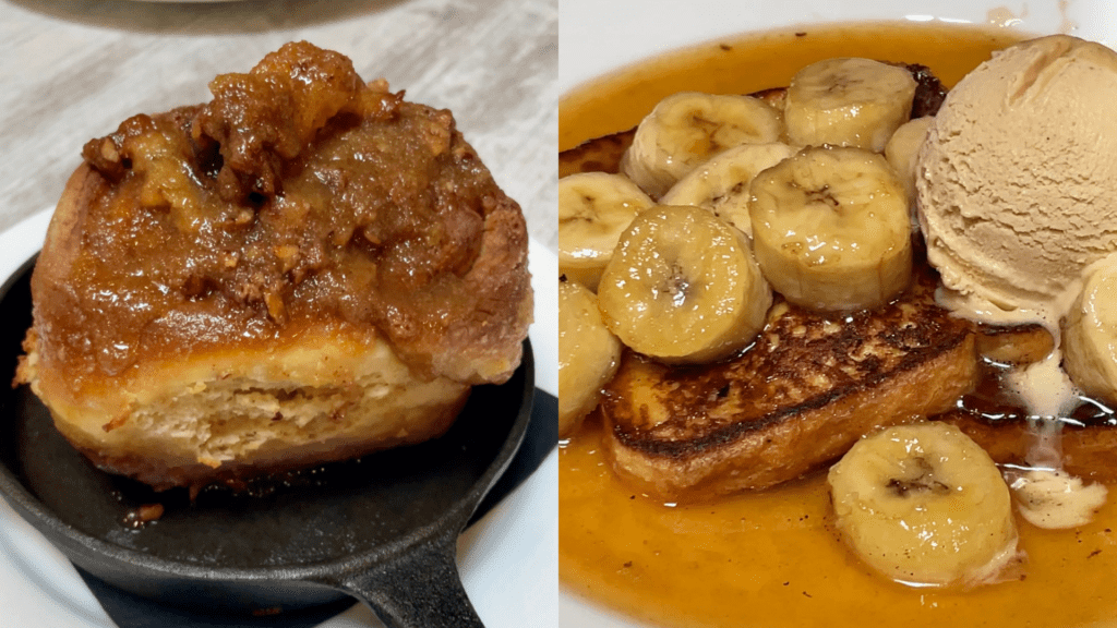 Sticky bun and French toast at Sauvignon