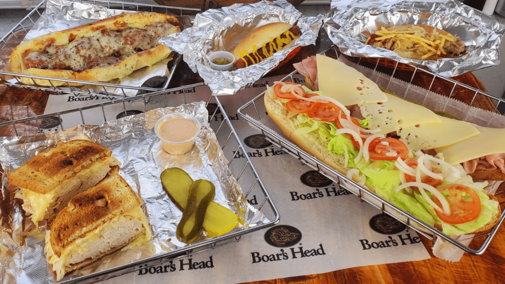 A lineup of sandwiches