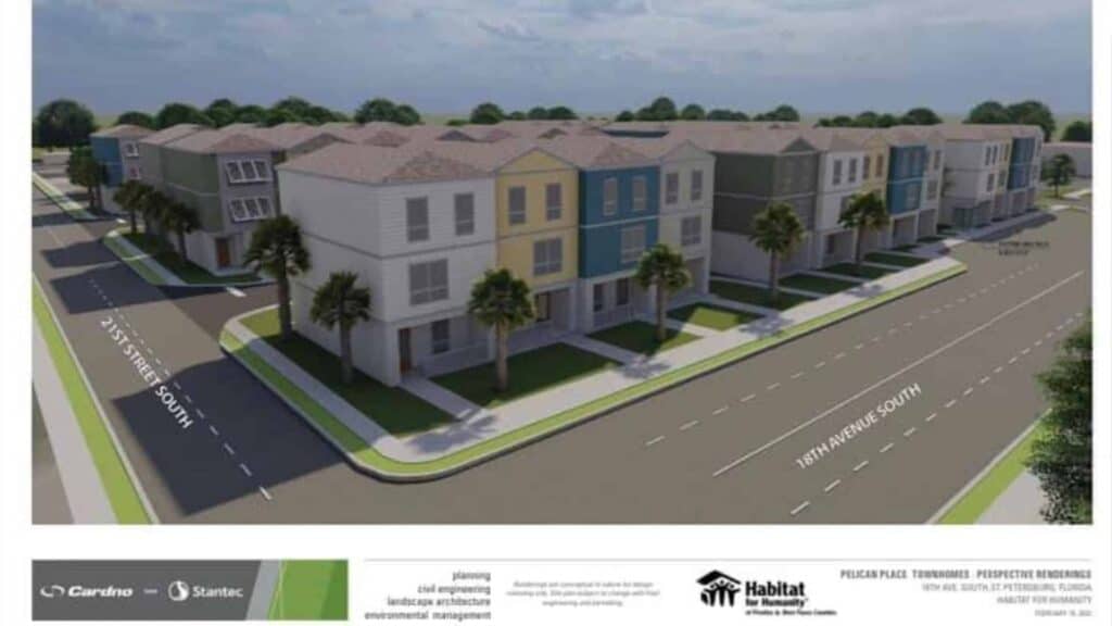 A rendering of the new Pelican Place neighborhood