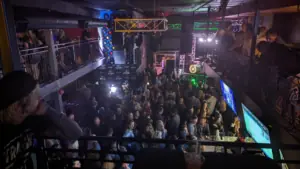 The interior of a live music venue