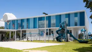 The exterior of the new Shore Acres Rec Center