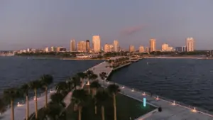 The St. Pete skyline viewed from the St. Pete Pier