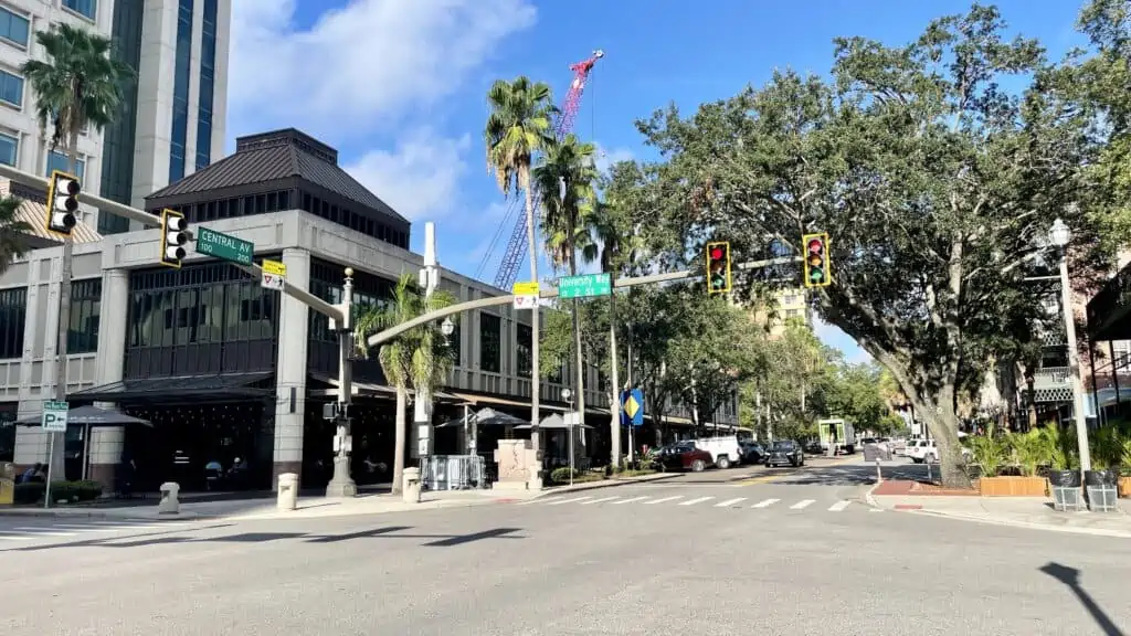 The intersection of Central Avenue and 2nd Street in St. Pete