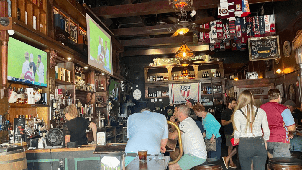 People watching soccer at Mary Margaret's Irish Tavern
