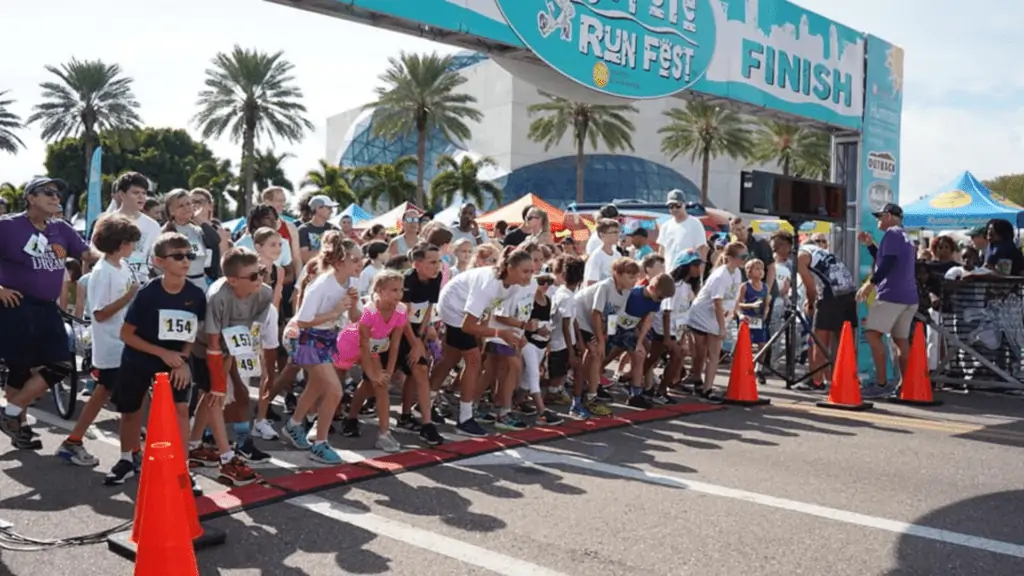 Kids awaiting the start signal at a race