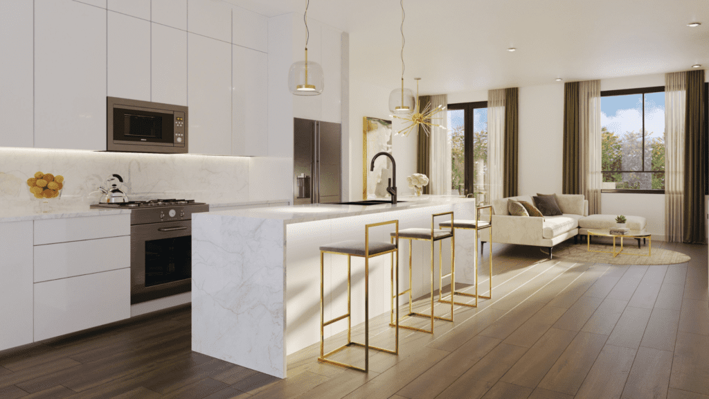 A kitchen at terraces at 87th