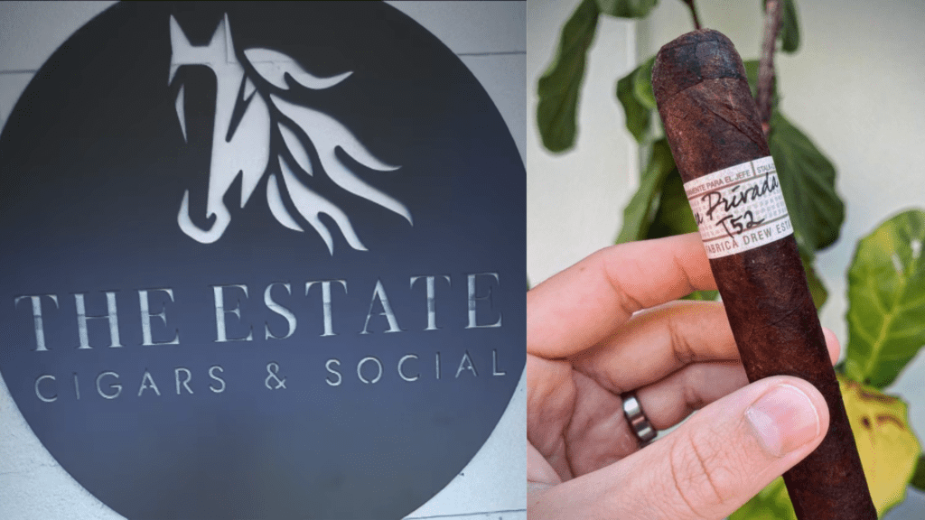 The Estate logo and a cigar