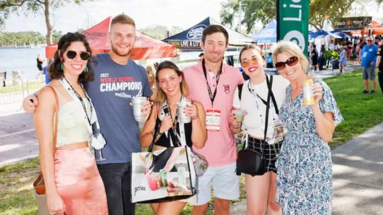 St. Petersburg, FL. USA; Several young fans pose for a photo with