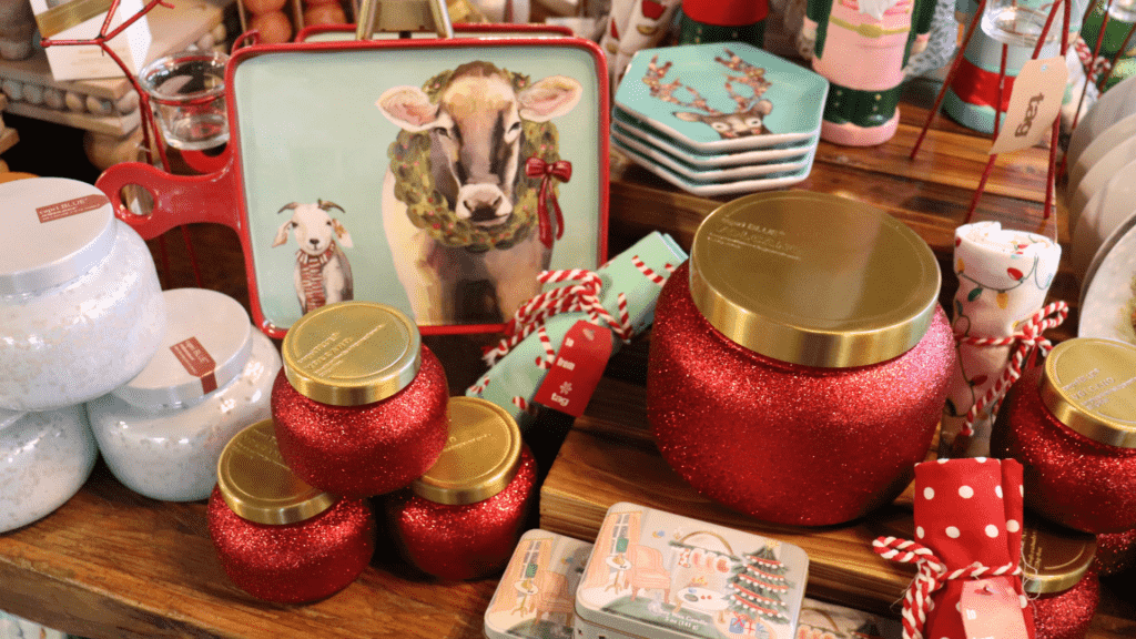 Christmas items at Upstairs Boutique