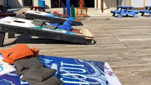 A set of cornhole boards