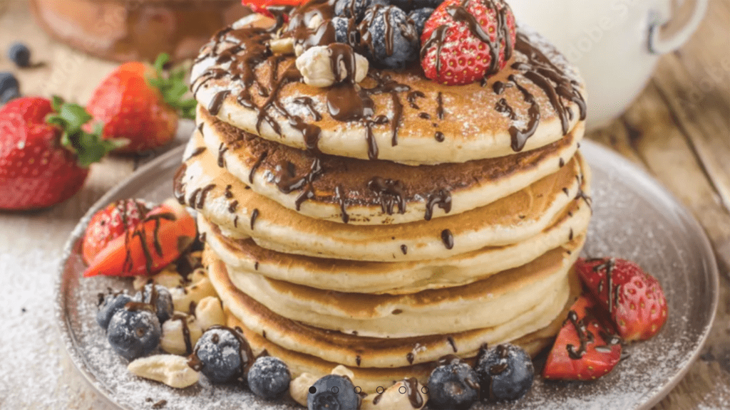 A stack of pancakes