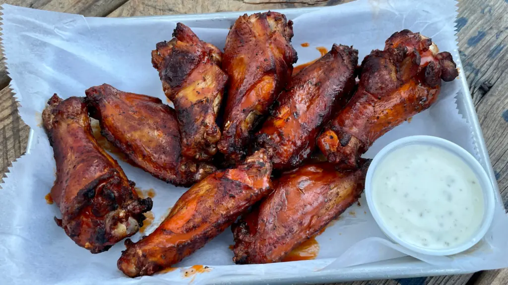 A plate of smoked wings