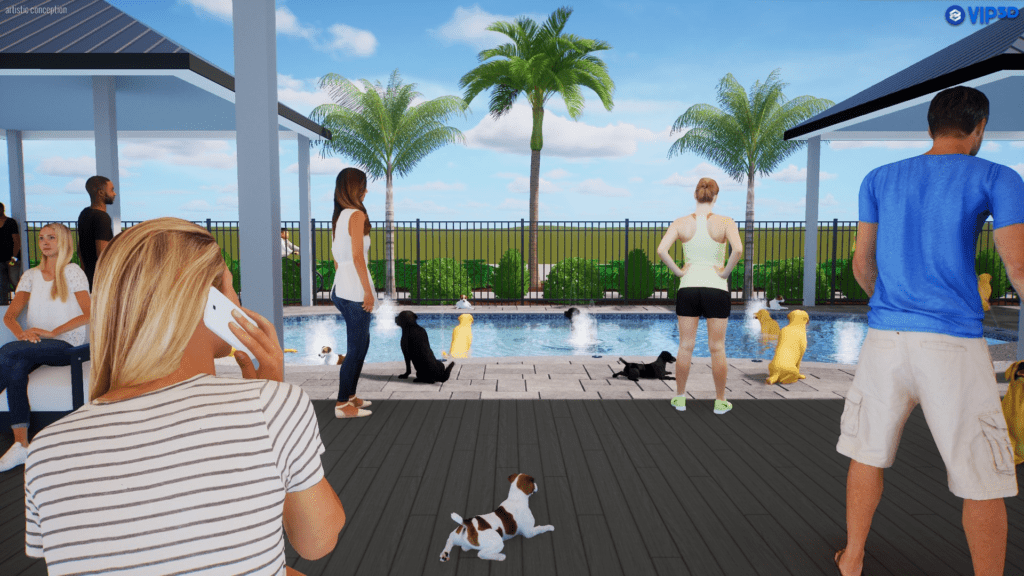 Rendering of a dog pool