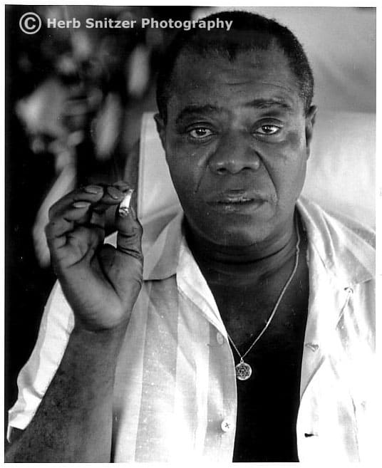 Louis Armstrong looking at the camera
