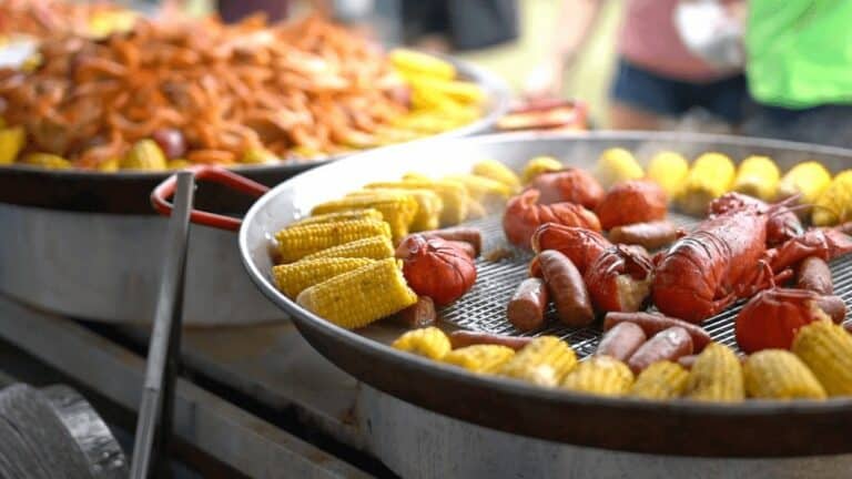 Pots full of seafood