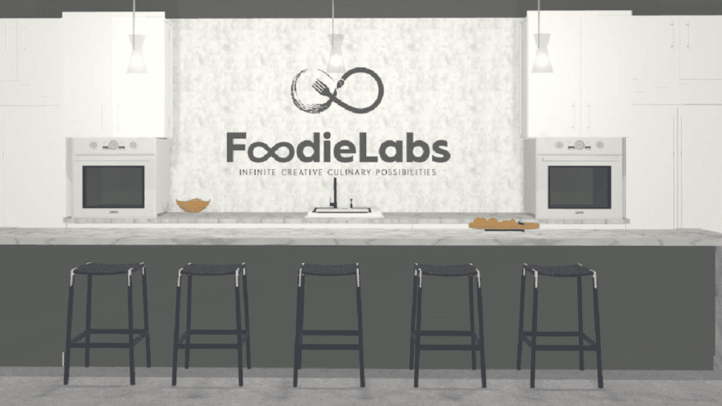 A rendering of a kitchen at Foodie Labs