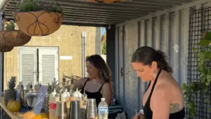 Bartenders pouring drinks at St. Petersburg Distillery