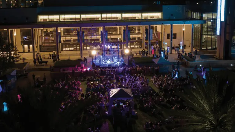 An outdoor concert in downtown St. Pete