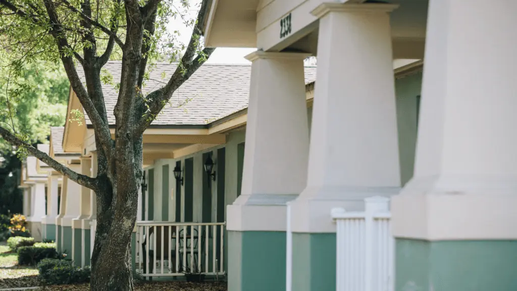 A row of porches in a St. Pete neighborhood
