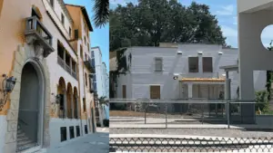 The two former YMCA buildings as they stand now.