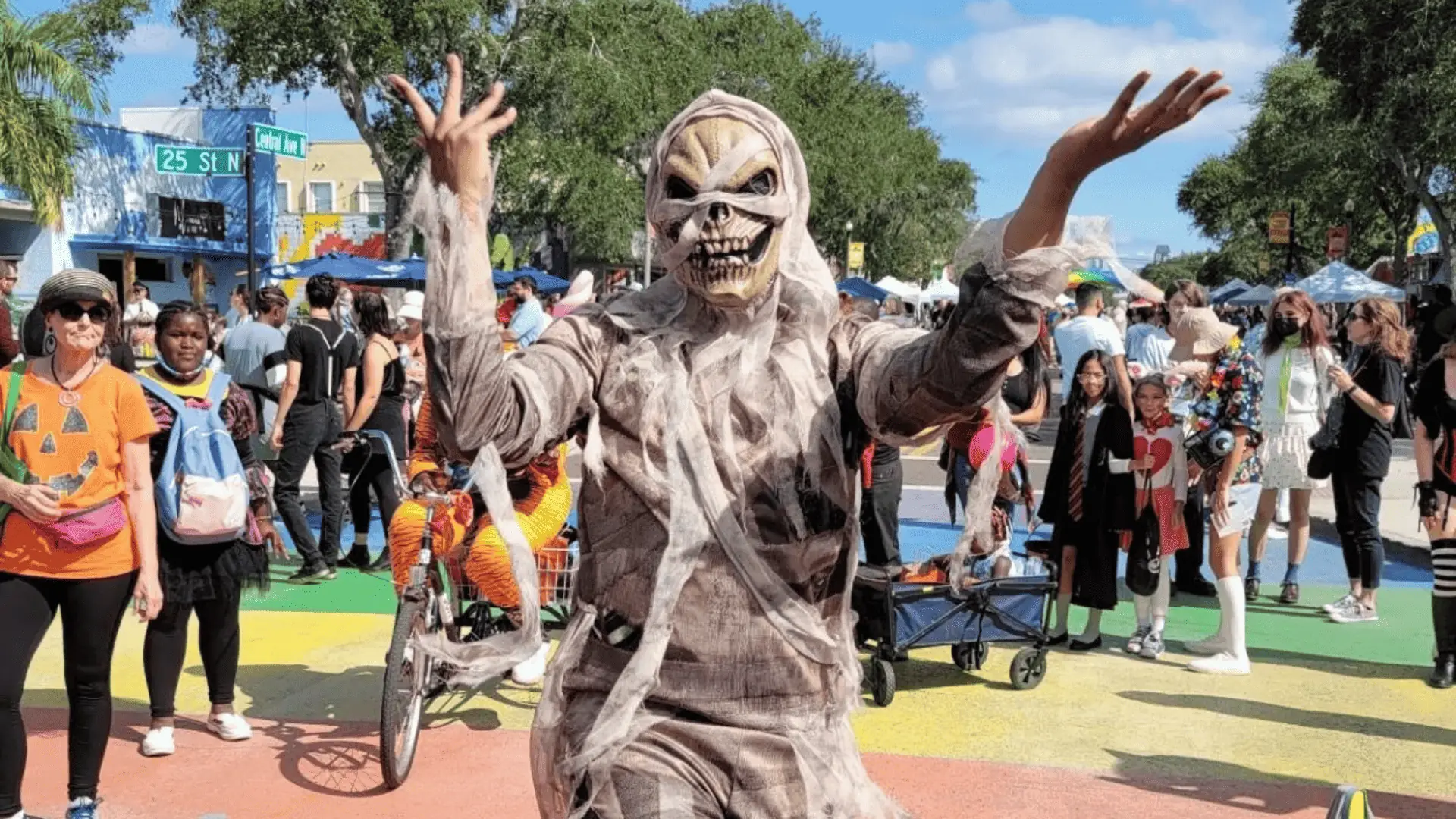 People at Halloween on Central