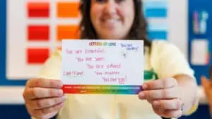 Someone who made a letter of support for Pride month