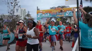 People running at the St. Pete Pier