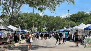 People at a Saturday Shoppes festival