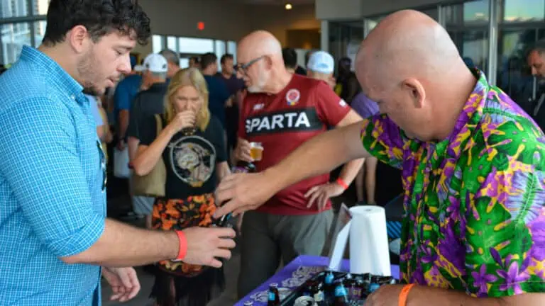 People at a beer festival